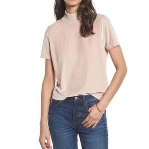 Madewell velvet mock neck tee size xl
